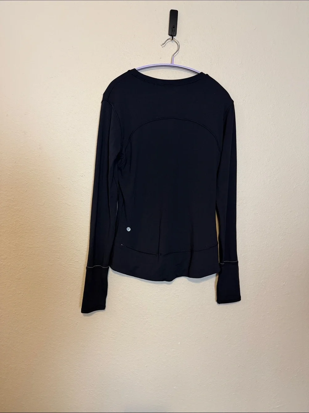 Lululemon Rulu‎ Gathered Waist Long Sleeve Run Top Black Size Medium